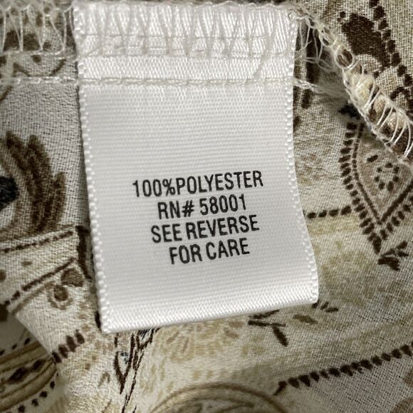 Croft & Barrow Women’s Top XL Brown Paisley Print Autumn Casual Workware Blouse - Picture 11 of 13